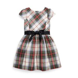 Ralph Lauren Holiday Cream Tartan taffeta Dress 18M